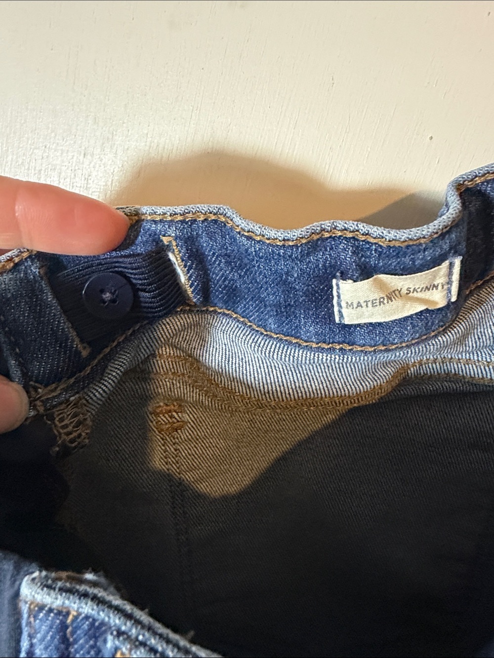Madewell Blue Skinny Maternity Adjustable Stretch Panels - Picture 4 of 4